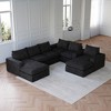 Oversized Corduroy Cloud 6-Module Sectional Sofa with Chaise, U-Shaped Modern Upholstered Sofa, Neck Pillows, High-Density Foam, No Assembly Needed - 4 of 4