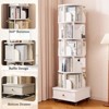PAGED Rotating Bookshelf 360 Display Corner Bookshelf Bookcase Storage Rack with Drawer for Living Room, Home Office - 3 of 4
