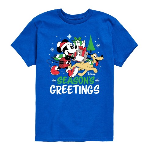 Boys' - Disney - Mickey & Pluto Seasons Greetings Short Sleeve Graphic T-Shirt - image 1 of 4