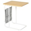 HOMCOM End Table, C-Shaped Side Table with Storage Bag for Living Room, Bedroom, White, gray, Oak - 4 of 4