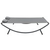 Sun Lounger Cream Oxford Fabric, Polyester, Steel Large  vidaXL - 3 of 4