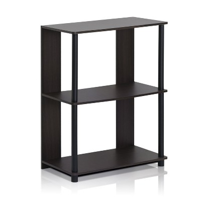 Furinno 3-Shlef Open Bookshelf Corner Display Rack Living Room Home Office,Walnut