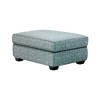 Royal Hampton Ottoman, Teal Blue Polyester Cushioned Top, Black Wood, 40 Inch - 3 of 3