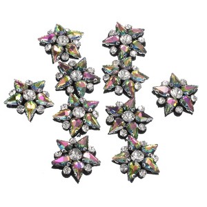 Unique Bargains Sparkling Elegant Crystal Star Beaded Patches for Clothing Sewing 10 Pcs - 1 of 4
