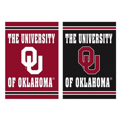 Evergreen Garden Flag Embossed Suede, University of Oklahoma Double Sided Indoor Outdoor Decor 18" x 12.5"