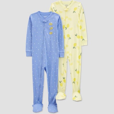Carter's Just One You® Toddler Girls' 2pk Snug Fit Cotton Footed Pajama