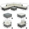 VisioGear 8-Pieces Outdoor Patio Furniture Sets, Garden Conversation Sofa Set, Single Sofa Combinable, Gray & Beige, 111.8"*29.5"*25.6" - 3 of 4