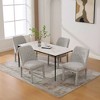 Dolonm Chenille Upholstered Dining Chair with Solid Wood Frame ,Geometric Backrest for Kitchen, Dining Room - 2 of 4