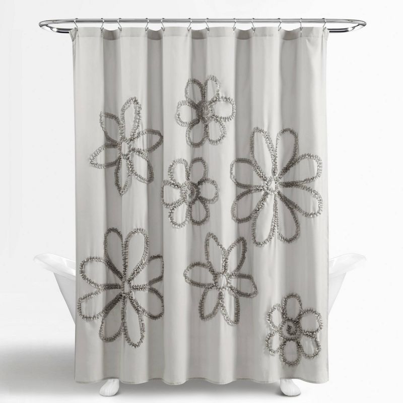 Single Ruffle Flower Shower Curtain - Lush Décor, 3 of 11