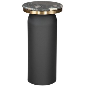 Luxor Drink Table Multicolor 24.4"H – Marble Round Tabletop With Powder-Coated Steel Frame By Zuo Modern - 1 of 4