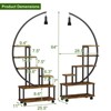 GustoWave 64" Plant Shelf with Grow Light & Wheels, 6 Tiered Large Metal Shelf Half-Moon Shape, Tall Flower Bonsai Pots Organizer, Brown(2 Pack) - 3 of 4
