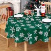 Christmas Tablecloth 60 x 84 Inch, Christmas Table Cloths for Rectangle Tables Winter Tablecloth, Xmas Blue Snowflakes Christmas Decorations - 2 of 4
