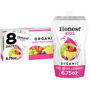 Honest Kids Berry Berry Good Lemonade Organic Juice Drinks - 8pk/6.75 fl oz Pouches - 1 of 4