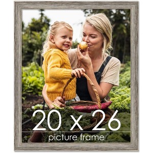 PosterPalooza | 20x26 Thin Barnwood Picture Frame, UV Acrylic, 2 Finishes - Grey and Black - 1 of 4