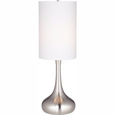 360 Lighting Modern Table Lamp 24 5, Teardrop 21 High Brushed Steel Table Lamps