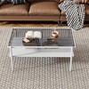 NicBex Modern Rectangle Coffee Table with Glass Top and Metal Legs for Living Room - 3 of 4