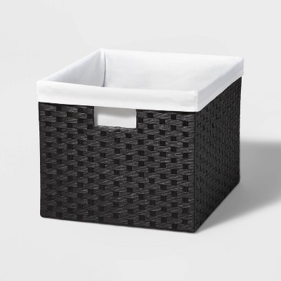 Large Lined Woven Milk Crate Black - Brightroom™