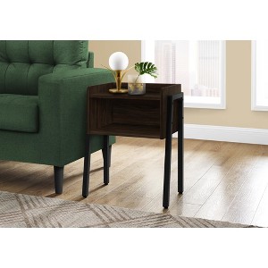 Vynxaria Contemporary 2-Tier Accent Table with Storage Cubby & Black Metal Legs - 1 of 4