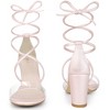 Perphy Women's Lace Up Strappy Clear Strap Chunky Heel Sandals - 2 of 4