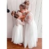 2Bunnies Rose Lace Tulle Long Sleeve Maxi Flower Girl Dress - 2 of 4