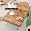 XIYUYEU Square Wooden Coffee Table with Tempered Glass Legs,Density Board Sticker Center Table for Living Room - 3 of 4