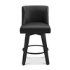 Dyonery Single Swivel Bar Stool with Back & Footrest, 26 Inch Counter Height Barstool for Kitchen Island - 3 of 4