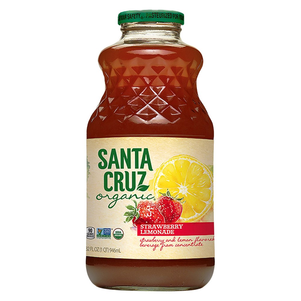 UPC 036192122466 product image for Santa Cruz Organic Strawberry Lemonade - 32 fl oz Glass Bottle | upcitemdb.com