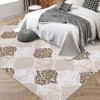 Geometric trellis rug. Modern neutral, farmhouse style. Washable, non-slip, low-pile chenille. For living rooms, bedrooms, dining rooms, offices - 3 of 4