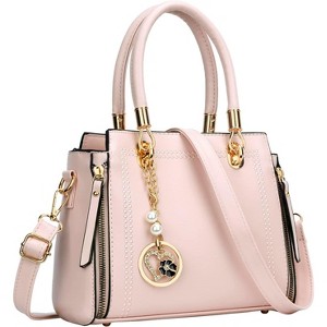 Stylish Women Satchel Purses and Handbags Vegan Leather Top Handle Shoulder - 1 of 4