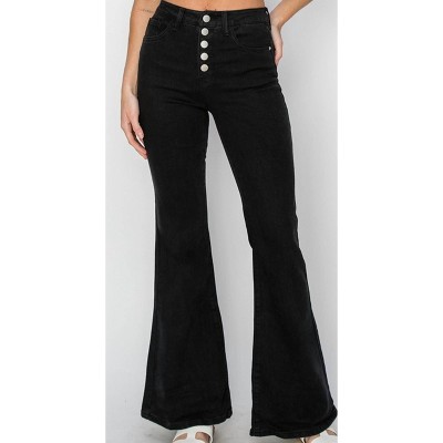 Women's Wo's High Rise Button Fly Flare Jeans - RISEN