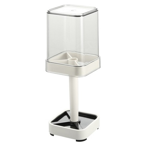 Unique Bargains Toothbrush Holder Stand With Cover With 3 Slots Abs For  Bathroom For Toothpaste White 8.86''x2.87'' 1pc : Target