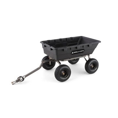 Gorilla Carts Steel Utility Cart, 9 Cubic Feet Garden Wagon Moving Cart  With Wheels, 1200 Pound Capacity, Removable Sides & Convertible Handle,  Black : Target