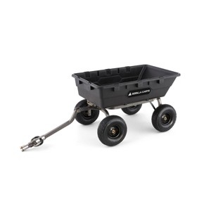 Gorilla Carts Heavy Duty Poly Yard Dump Cart Garden Wagon, Utility Wagon with Easy to Assemble Steel Frame, 1500 Pound Capacity, and 15 Inch Tires - 1 of 4