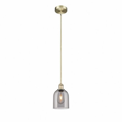 Bella - 1 Light Stem Hung Mini Pendant In Industrial Style-9 Inches Tall and 5.5 Inches Wide