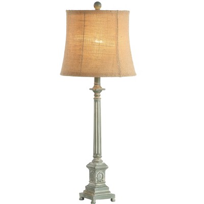 Antique Blue and Brown Traditional Table Lamp Set