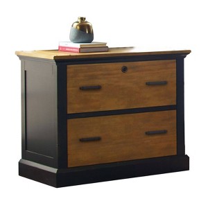 Toulouse File Cabinet Honey/Black - Martin Furniture: Wood Lateral Storage, No Assembly, 2-Drawer Design - 1 of 4
