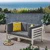 Christopher Knight Home Oana Outdoor Acacia Wood Loveseat with Cushions - 2 of 4