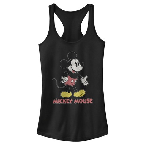 Junior's Mickey & Friends Retro Stance  Racerback Tank Top - Black - X Small - image 1 of 4