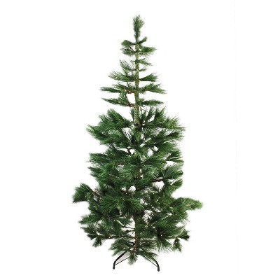 Northlight 7' Prelit Artificial Christmas Tree Long Needle Pine - Warm Clear Micro Rice LED Lights