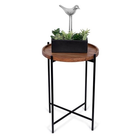 Birdrock Home Folding Side Table With Removable Wood Tray : Target