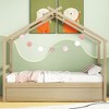 CAVINAS Twin Size Bed House-Shaped Modern Pine Bed Frame with Trundle for Bedroom - 2 of 4