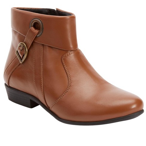 Wide width leather ankle on sale boots