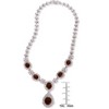 Guili Sterling Silver Rhodium-Plated Ruby Fancy Necklace in Green, Blue, or Red—Elegant, Stylish, and Perfect for Formal or Evening Wear. - 3 of 3