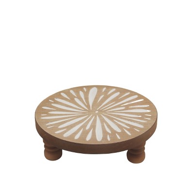 VIP Wood 11 in. Brown Carved Floral Riser