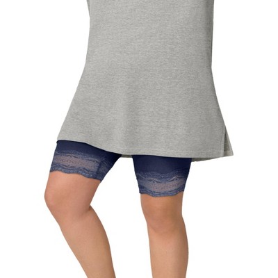ellos Plus Size Lace Hem Bike Shorts