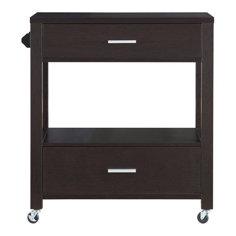 Umberra 2 Drawer Kitchen Cart Red Cocoa - HOMES: Inside + Out: Modern Mobile Island, Storage & Casters - image 1 of 4