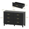 FUFU&GAGA Black 6 Drawer Double Dresser Drawer Storage Chest Lacquer - 3 of 4
