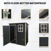 Vynxaria 5x3FT Outdoor Plastic Storage Shed with Floor, Pad-Lockable Single Door & Side Window, Black for Small Yards - 2 of 4