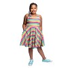 Mightly Girls Fair Trade Organic Cotton Sleeveless Twirl Dress, Rainbow Stripe - 3 of 4