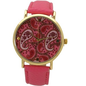 OLIVIA PRATT PAISLEY FACE LEATHER STRAP WATCH - 1 of 4
